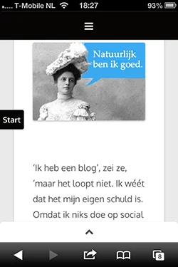 Blogpagina Blogacademie mobiel