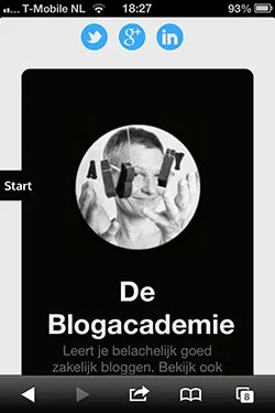 Homepage De Blogacademie mobiel