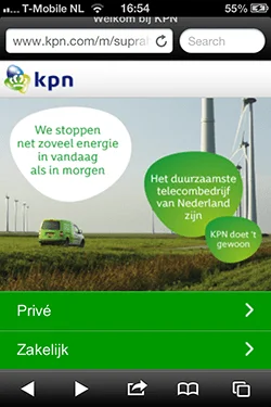 een theme op je smartphone heeft geen zijbalk