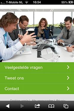 KPN homepage mobiel voor bedrijven