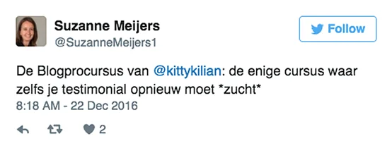 ervaring met karakter cursus kitty kilian