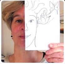 originele avatar met tekening en foto van eigen gezicht