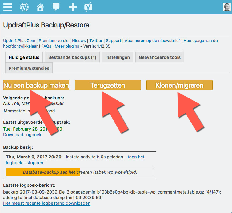 zorg voor backups van je wordpress site