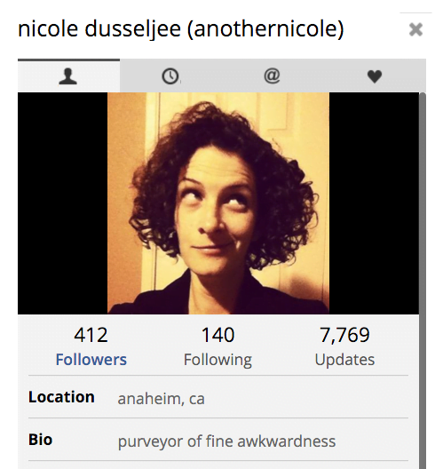 bijna perfecte twitterbio van nicole dusseljee