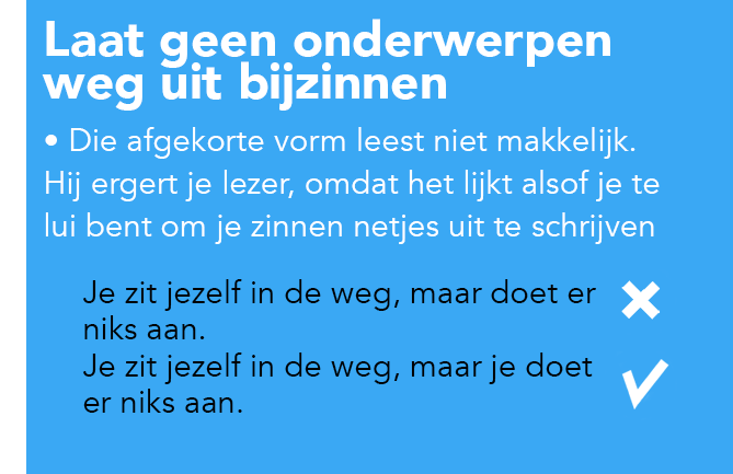 onderwerpen weglaten