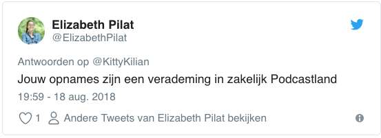 Tweet van Elizabeth Pilat