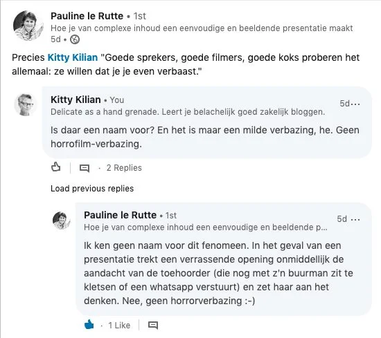 is er een naam voor het wakker schudden van je publiek? Overleg op Linkedin