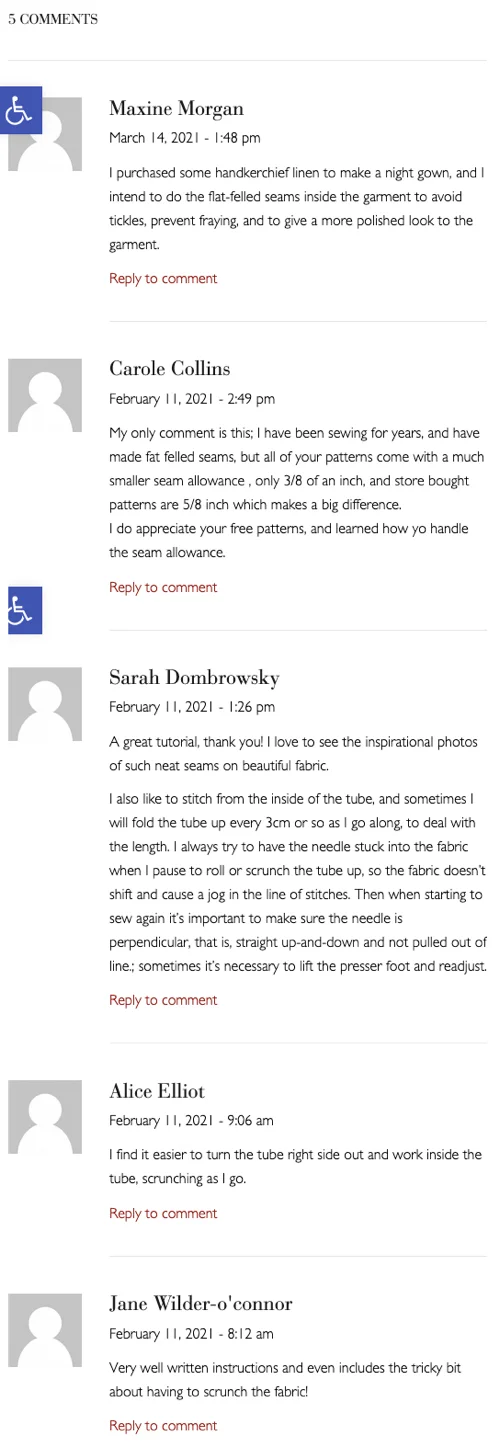 screenshot van onbeantwoorde comments op een Anmerikaanse site. Triest.