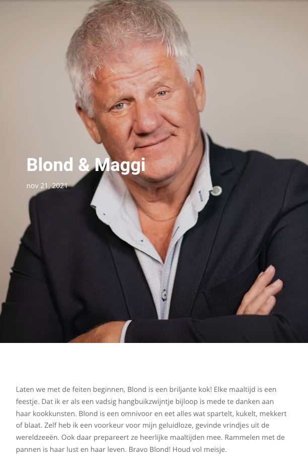 Jaapm van Deurzen noemt zijn vrouw Blond in zijn blog